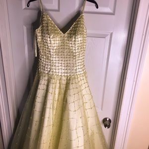 Golden beaded formal dress